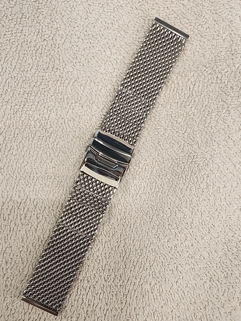 24mm Stainless Steel Mesh Watch Band - Silver